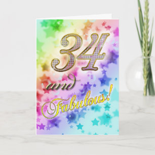 34th birthday for someone Fabulous Kaart