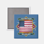 34th Illinois Vrijwillige Infanterie Magneet (Voorkant / Achterkant)