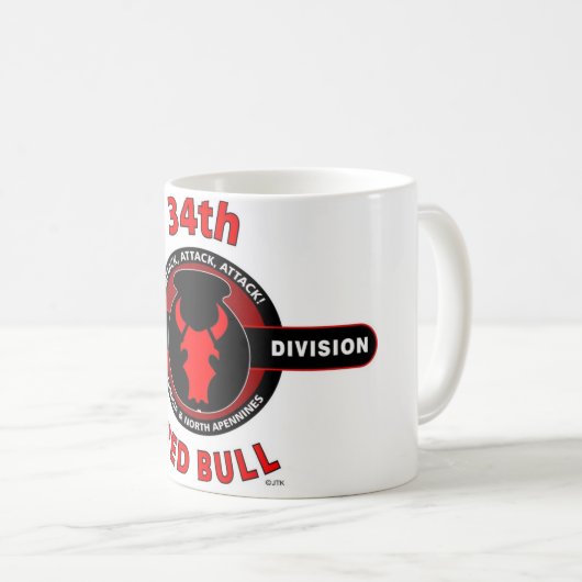 34th INFANTRY DIVISION" RED BULL" Koffiemok (Voorkant rechts)