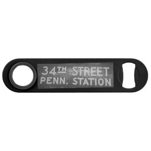 34th Street New York, NY Tegel Treinstation Sign Speed Flessenopener