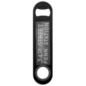 34th Street New York, NY Tegel Treinstation Sign Speed Flessenopener (Voorkant)