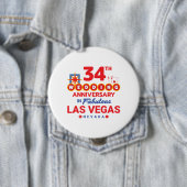 34th Wedding Jubileum Couples Las Vegas Trip Ronde Button 4,0 Cm (In situ)