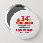 34th Wedding Jubileum Couples Las Vegas Trip Ronde Button 4,0 Cm (Voorkant /achterkant)