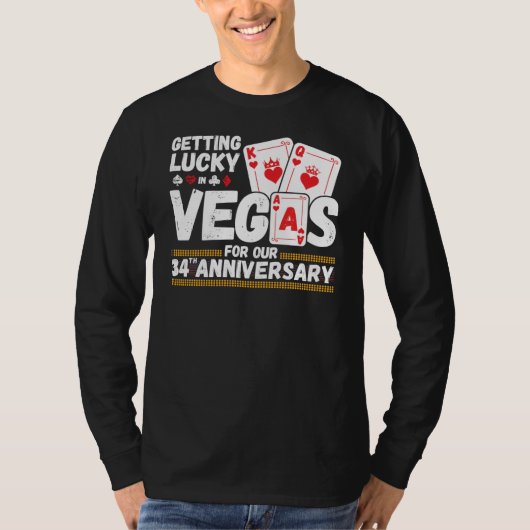 34th Wedding Jubileum - Couples Las Vegas Trip T-shirt (Voorkant)