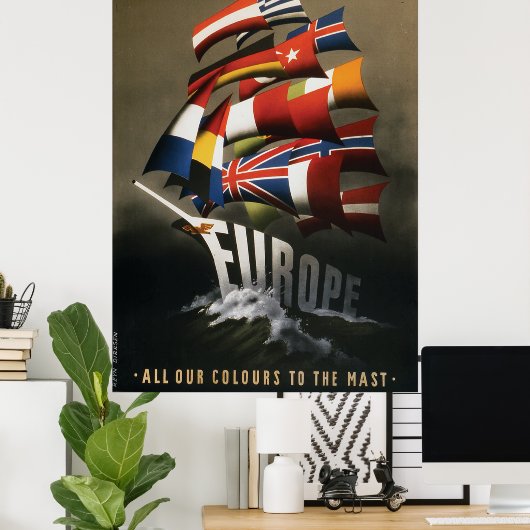 34x48 poster ter bevordering van het Marshallplan, (Thuiskantoor)