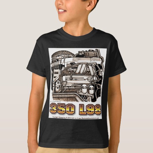350 L98 Corvette engine T-shirt (Voorkant)