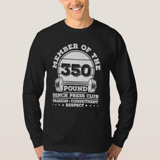 350-ponden Bench Press Weight Training Powerlifter T-shirt (Voorkant)