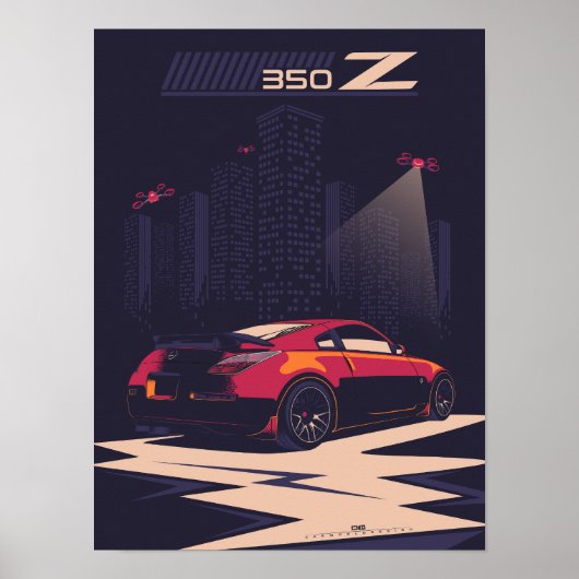 350Z auto illustratie kunst Poster (Voorkant)