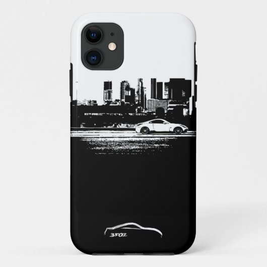 350Z Rolling Shot met witte logo penseelstreek Case-Mate iPhone Case (Achterkant)