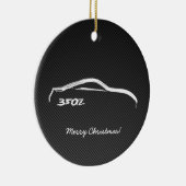 350Z White Silhouette met Faux Carbon FIber Keramisch Ornament (Rechts)