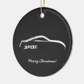 350Z White Silhouette met Faux Carbon FIber Keramisch Ornament (Links)