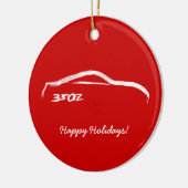 350Z White Silhouette met rode achtergrond Keramisch Ornament (Links)