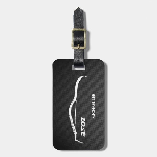 350Z witte penseelstreek logo Bagagelabel (Voorkant verticaal)