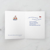 3541 Grote kleinzoon Religieuze zeilboot Verjaarda Kaart (Binnen)