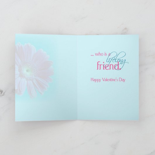 3548 Zus Valentijnsdag Roze Daisy Blauw Feestdagen Kaart (Binnen)