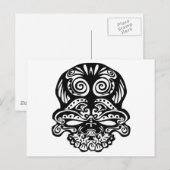 355 Tribale schedel Briefkaart (Voorkant / Achterkant)