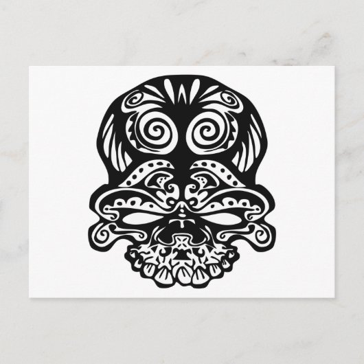 355 Tribale schedel Briefkaart (Voorkant)