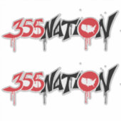 355Nation Graffiti stijl Logo Sticker (Voorkant)