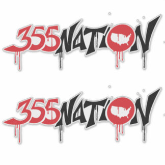 355Nation Graffiti stijl Logo Sticker