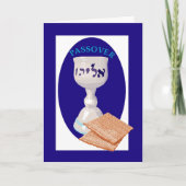 3563 Passover Blue Cup en Matzoh Kaart (Voorkant)
