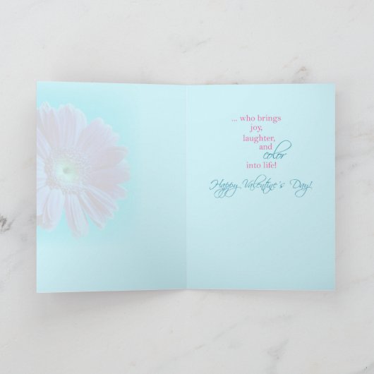 3574 de Valentijnsdag Roze Daisy Blue van de Feestdagen Kaart (Binnen)