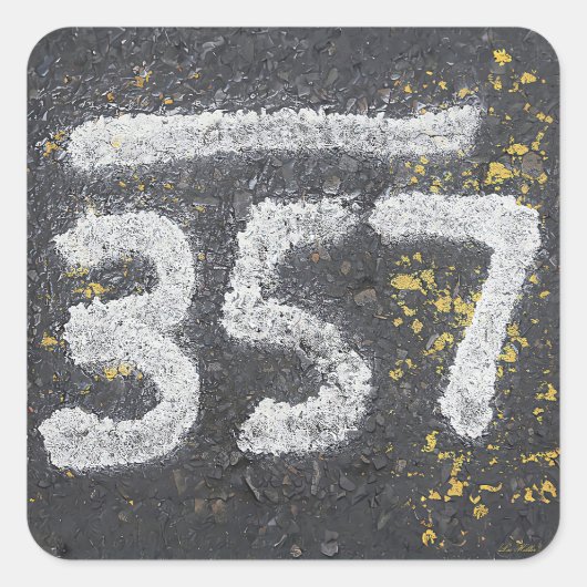 357 Metselaars- en engelennummer Vierkante Sticker (Voorkant)