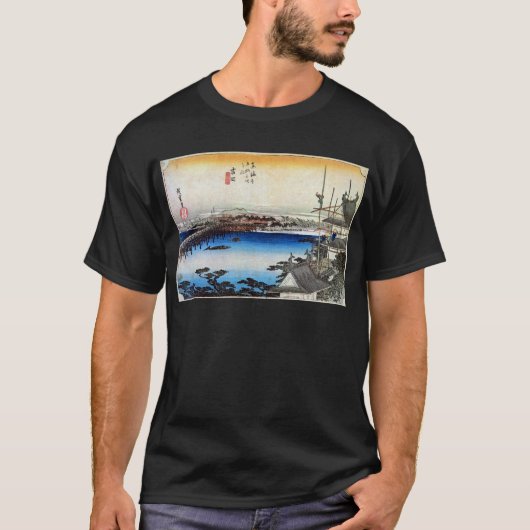 35. 吉 田 宿, 広 Yoshida-juku, Hiroshige, Ukiyo-e T-shirt (Voorkant)