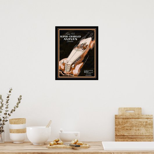 "35 Auburn Boat Tail Advertisement Poster (Keuken)