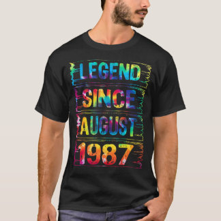 35 augustus oud sinds 1987 35e Stropdas op de gebo T-shirt