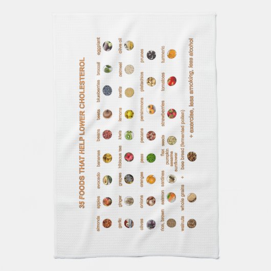 35 Beste voedingsmiddelen die helpen cholesterol t Theedoek (Verticaal)