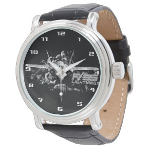 35-bliksem II zwart  leder Horloge