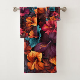 #35 Bloemen patroon Bad Handdoek