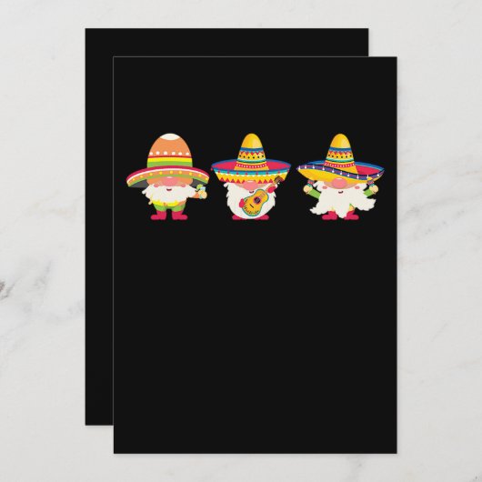 35.Cinco de Mayo Three Mexican Gnomes Graphic Gnom Save The Date (Voorkant / Achterkant)