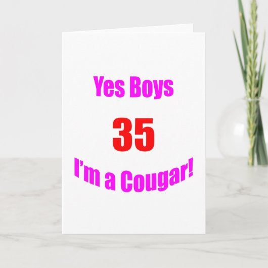 35 Cougar Verjaardag Kaart (Voorkant)