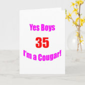 35 Cougar Verjaardag Kaart (Gele Bloem)
