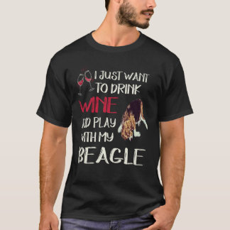 35 Drink Wijn En Speel Met Mijn Beagle T-shirt