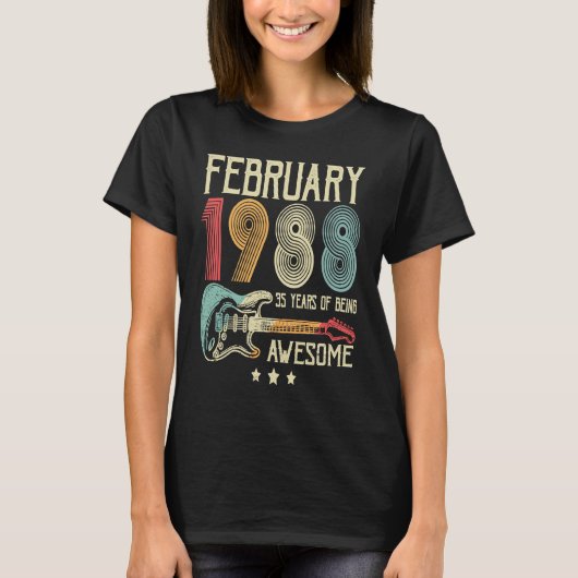 35 februari 1988 35 jaar t-shirt (Voorkant)