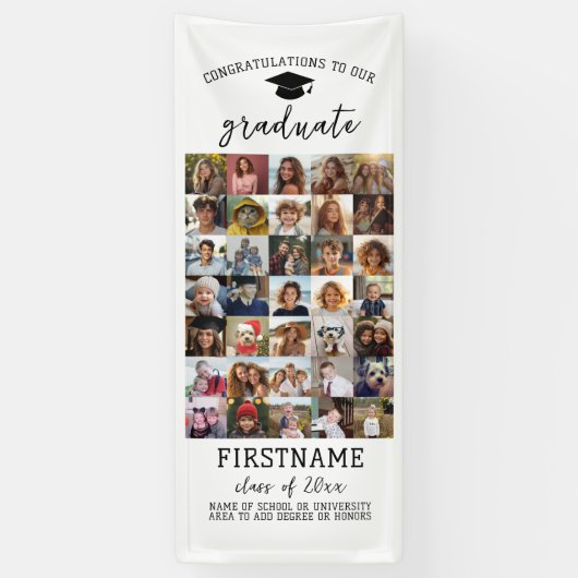 35 foto - Afstuderen Modern Minimaal Wit Spandoek (Verticaal)