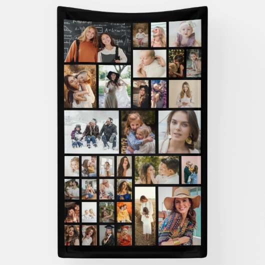 35 Foto Collage Aangepaste Verjaardagsbanner Spandoek (Verticaal)