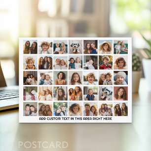 35 Foto Collage Raster - 1 Tekstvak - zwart wit Briefkaart