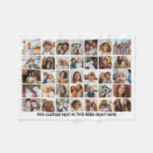 35 Foto Collage Raster - 1 Tekstvak - zwart wit Fleece Deken (Voorkant (Horizontaal))
