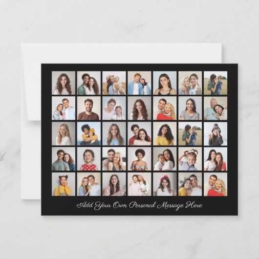 35 foto collage voeg je eigen groet toe feestdagenkaart (Voorkant)