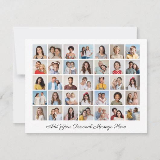 35 foto collage voeg je eigen groet toe feestdagenkaart (Voorkant)