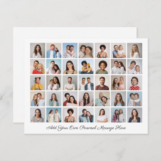 35 Fotocollage Voeg uw eigen groet toe Feestdagenkaart (Voorkant / Achterkant)