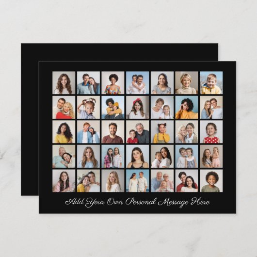 35 Fotocollage Voeg uw eigen groet toe Feestdagenkaart (Voorkant / Achterkant)