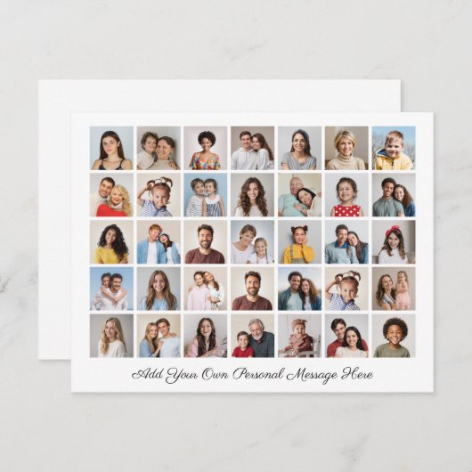 35 Fotocollage Voeg uw eigen groet toe Feestdagenkaart (Voorkant / Achterkant)