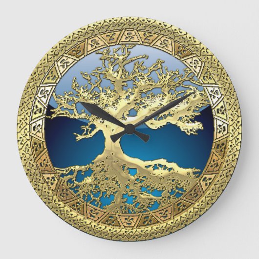 [35] Golden Celtic Tree of Life Grote Klok (Voorkant)