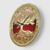 [35] Golden Celtic Tree of Life Grote Klok (Hoek)
