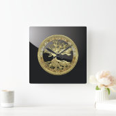 [35] Golden Celtic Tree of Life Vierkante Klok (Huis)