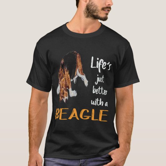 35 Het leven is gewoon beter met een Beagle T-shirt (Voorkant)